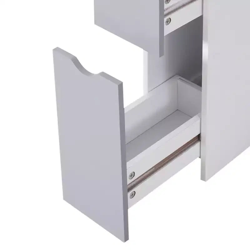HOMCOM Mobiletto Alto da Bagno 137 cm, Armadio da Terra con 2 Ripiani e Cassetti, Organizer Verticale Salvaspazio
