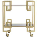 Eliza 2 Tier Bar Cart - BCT8005A - Brass/Glass - Safavieh