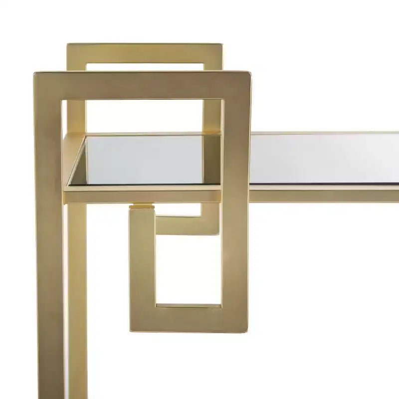 Carrello Bar a 2 Piani Eliza - BCT8005A - Ottone/Vetro - Safavieh