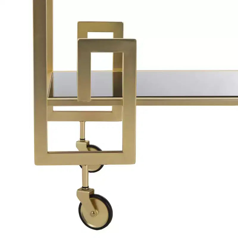 Carrello Bar a 2 Piani Eliza - BCT8005A - Ottone/Vetro - Safavieh