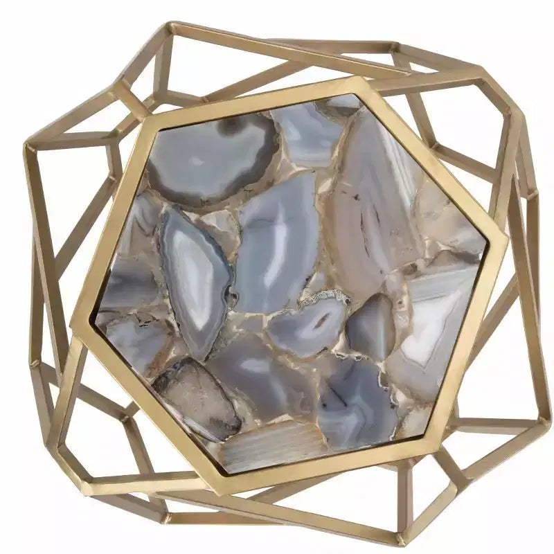 Tavolino d'appoggio geometrico Ava - ACC3700A - Multicolore/Oro - Safavieh