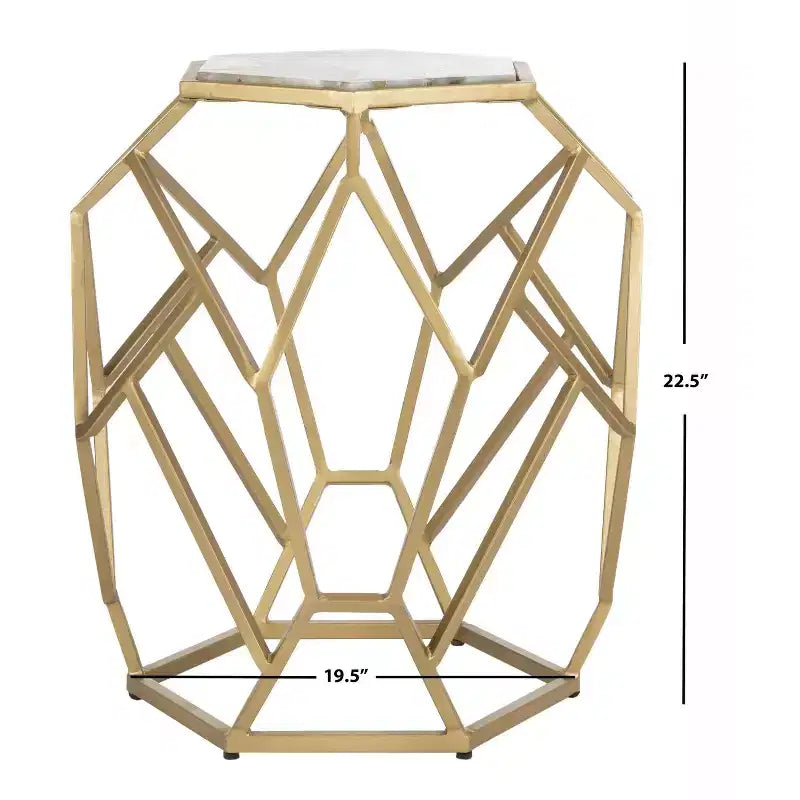 Tavolino d'appoggio geometrico Ava - ACC3700A - Multicolore/Oro - Safavieh