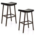Costway Saddle Bar Stools Set of 2 Height Adjustable Upholstered Saddle Seat & Footrest