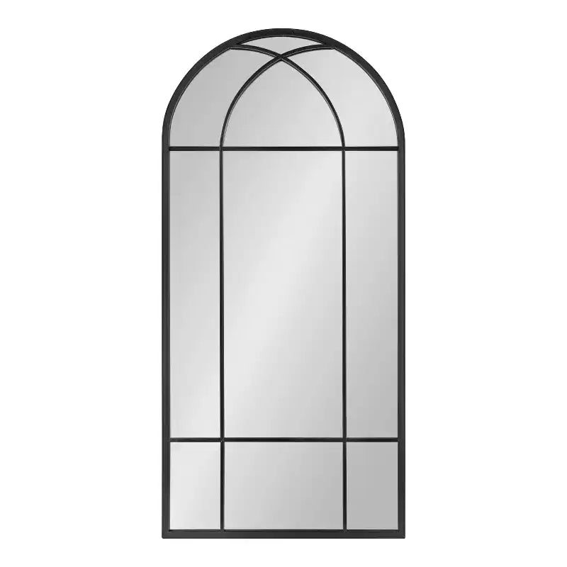Specchio da parete ad arco in metallo Dolbrook di Kate and Laurel, 19x40, nero