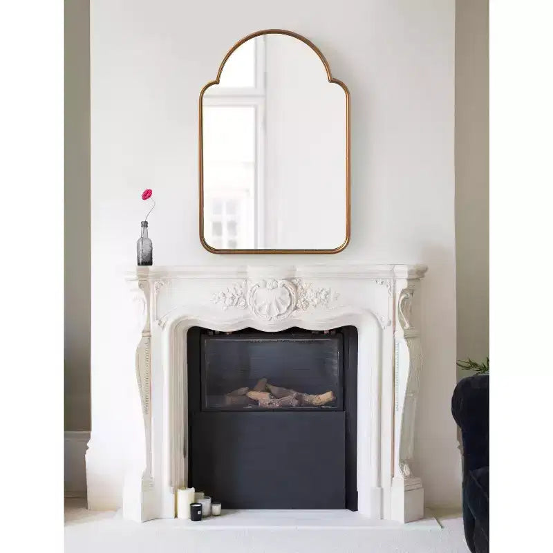 Specchio ad arco in metallo Arthell Kate and Laurel, 24x36, oro