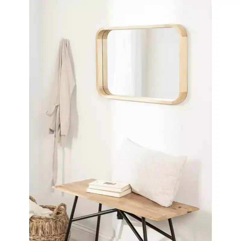 Specchio rettangolare con angoli arrotondati Kate and Laurel Hutton con cornice in legno