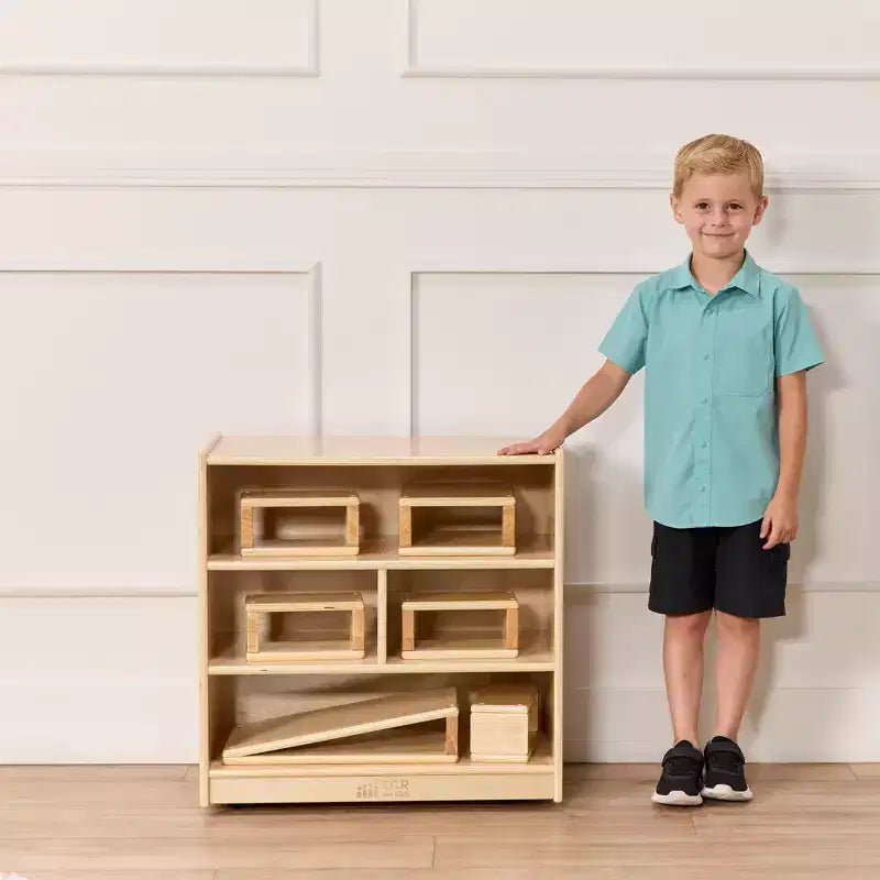 ECR4Kids Mobile Building Block Storage Cabinet, piccolo, Arredamento per la classe