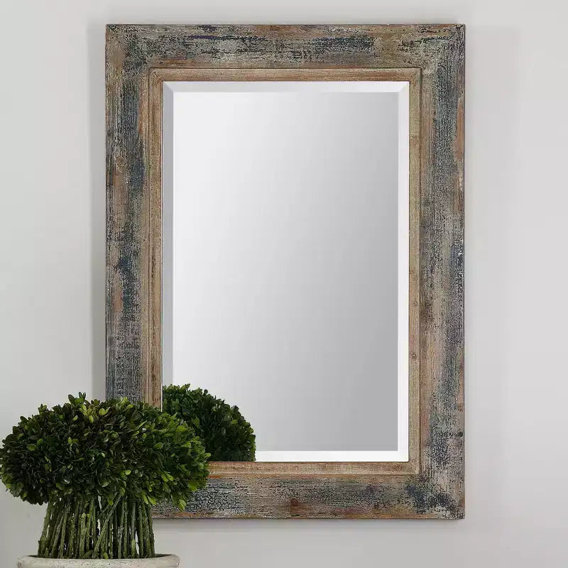 Specchio da parete Uttermost Bozeman 38, blu ardesia, alto