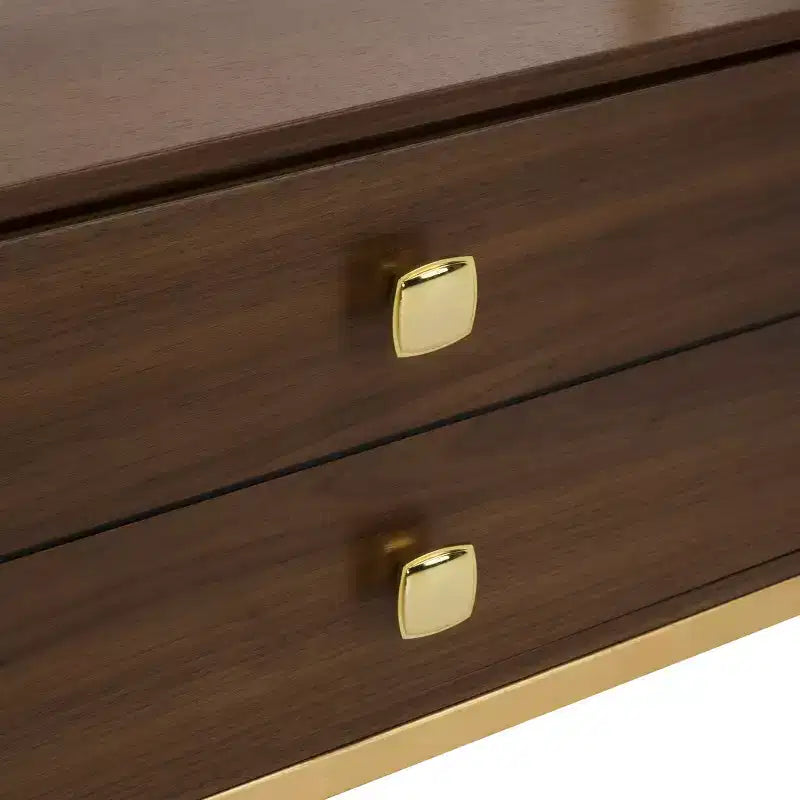 Etagere Mateo a 4 ripiani con 1 cassetto - ETG6205 - Oro/Noce - Safavieh