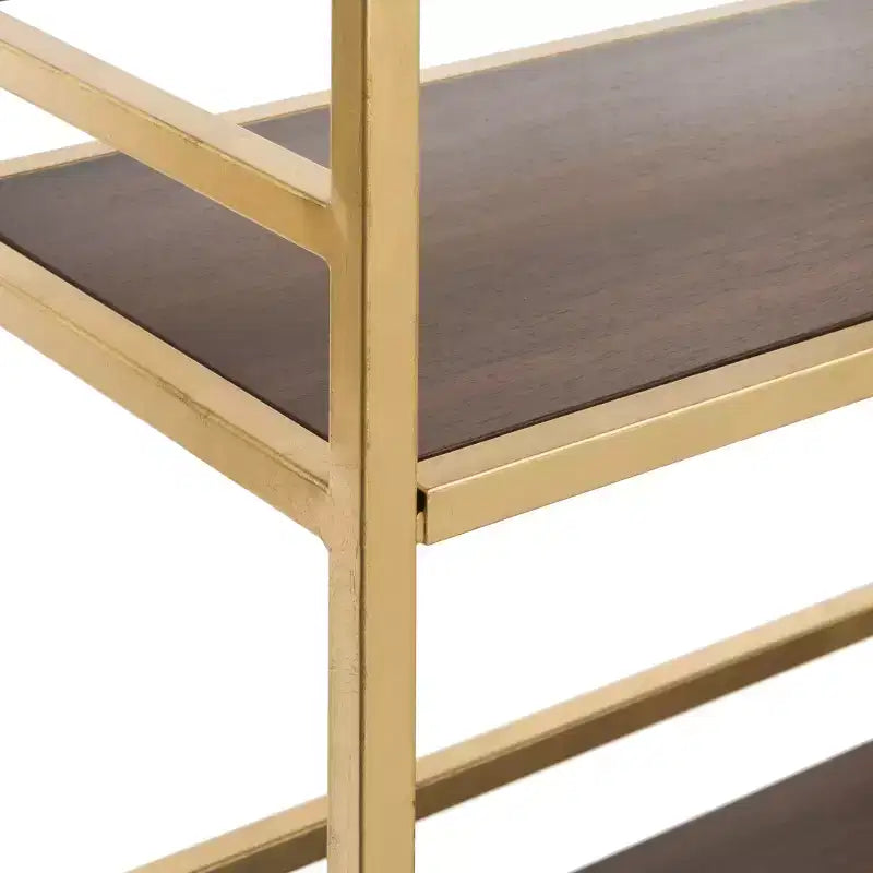 Etagere Mateo a 4 ripiani con 1 cassetto - ETG6205 - Oro/Noce - Safavieh