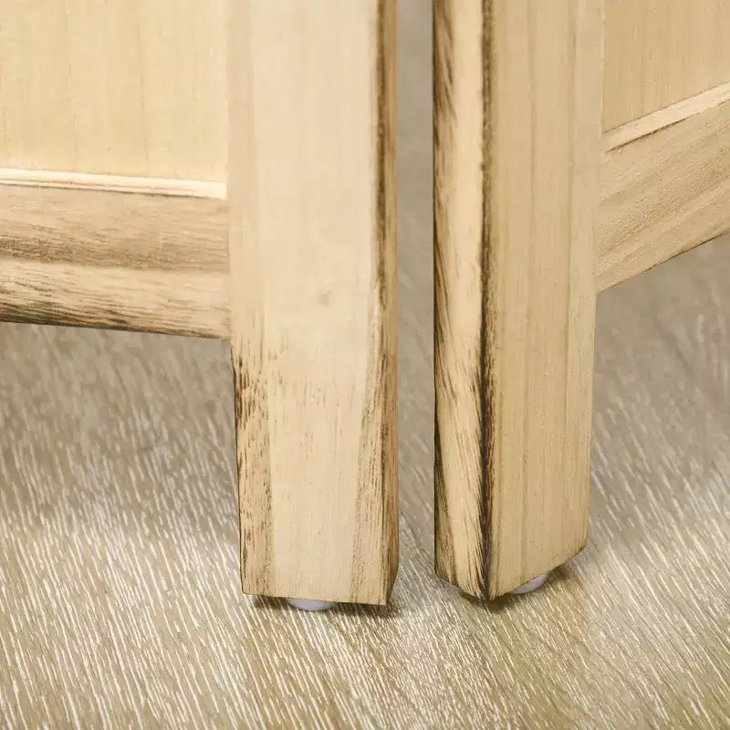 HOMCOM Paravento a 4 Pannelli in Legno Alto 1,7 m con Cornici Portafoto, Naturale