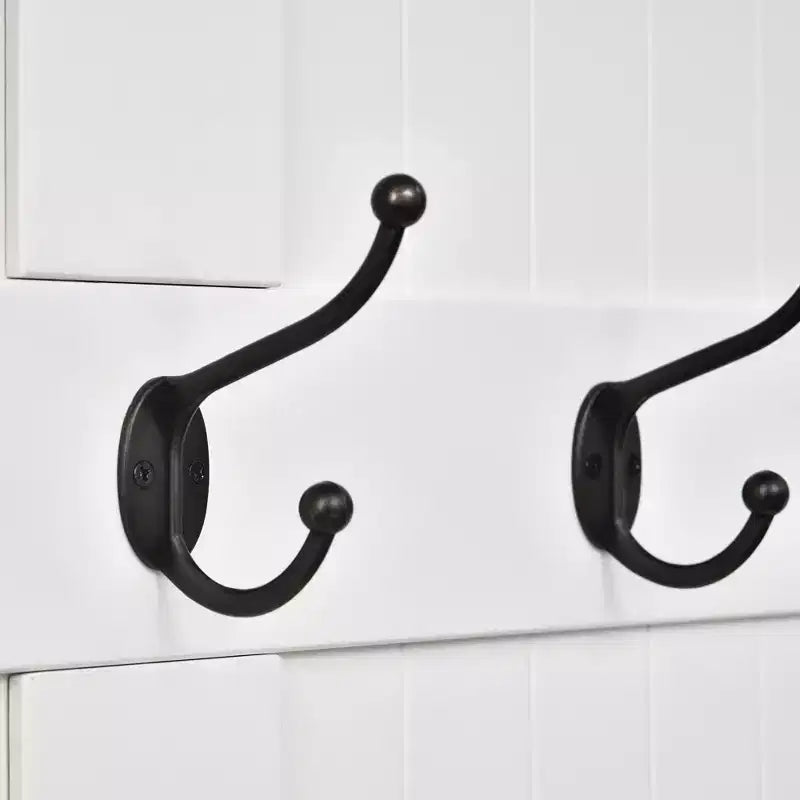 HOMCOM Appendiabiti da Ingresso 3 in 1 con Panca Contenitore, 5 Ganci Doppi in Acciaio e Dispositivo Antiribaltamento per Ingresso