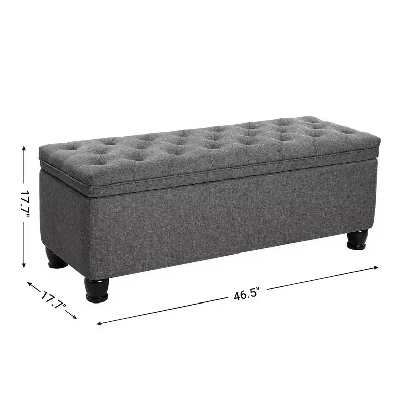 SONGMICS Panca Contenitore Pouf da Ingresso, Sgabello Poggiapiedi Contenitore con Portata di 150 kg, Gambe in Legno Massello