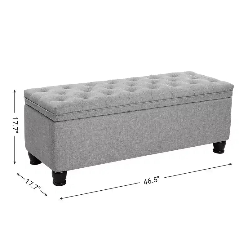 SONGMICS Panca Contenitore Pouf da Ingresso, Sgabello Poggiapiedi Contenitore con Portata di 150 kg, Gambe in Legno Massello