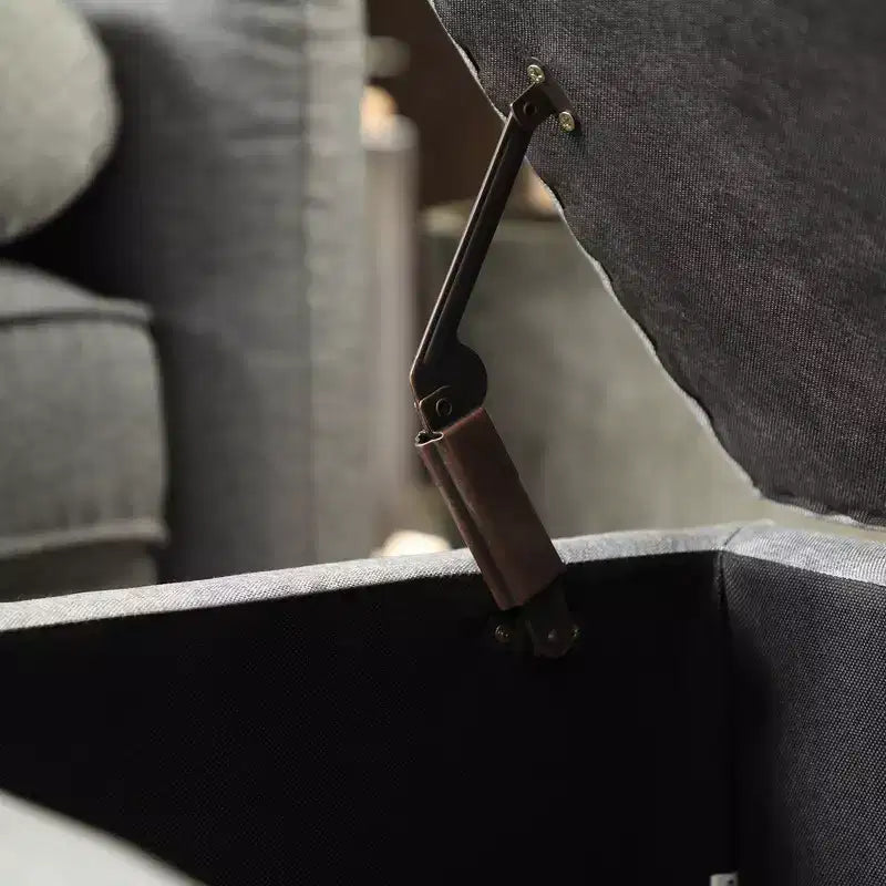 SONGMICS Panca Contenitore Pouf da Ingresso, Sgabello Poggiapiedi Contenitore con Portata di 150 kg, Gambe in Legno Massello