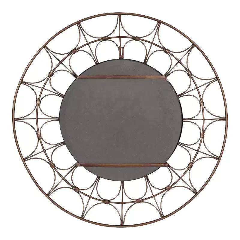 Specchio decorativo rotondo in metallo Avoca di Kate and Laurel, 28 di diametro, bronzo