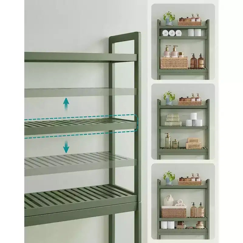 SONGMICS Scaffale sopra WC a 3 Ripiani, Mobiletto Bagno salvaspazio in Bambù