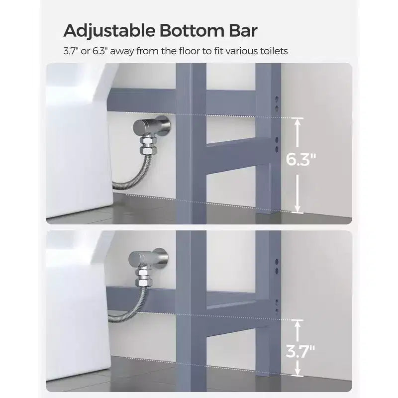 SONGMICS Scaffale sopra WC a 3 Ripiani, Mobiletto Bagno salvaspazio in Bambù