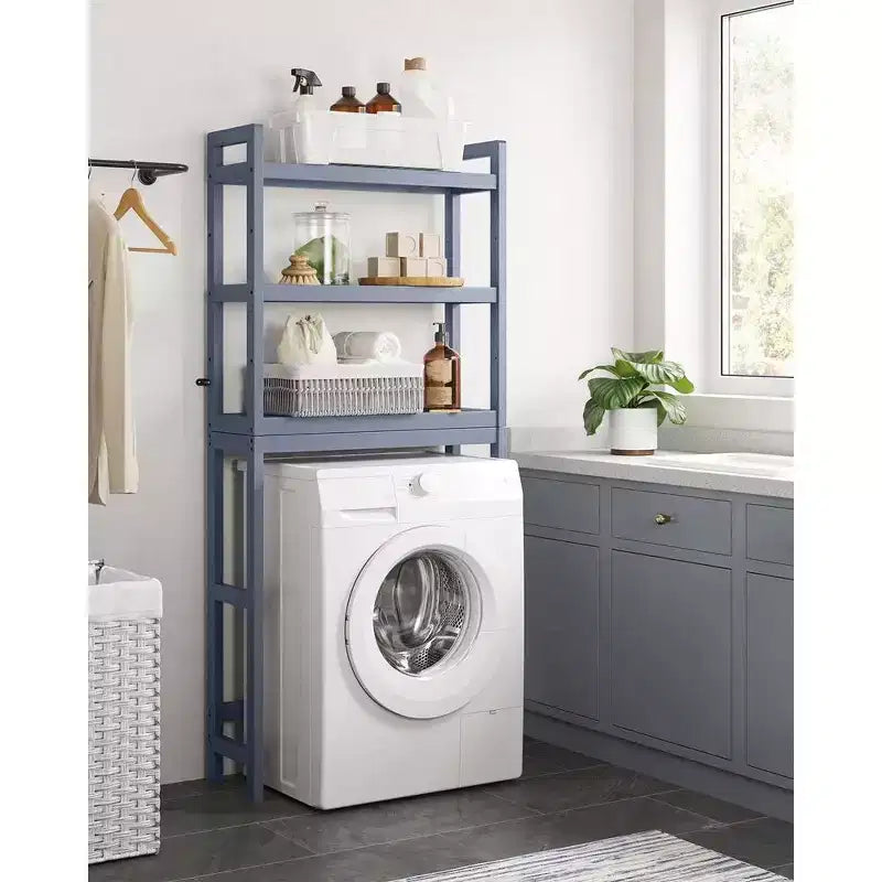 SONGMICS Scaffale sopra WC a 3 Ripiani, Mobiletto Bagno salvaspazio in Bambù