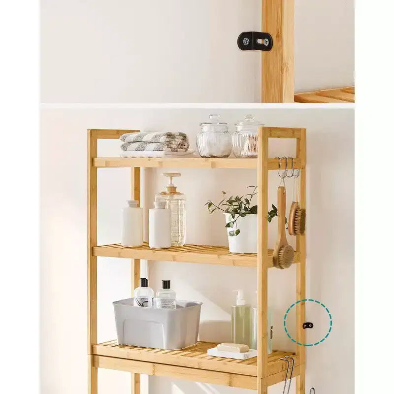 SONGMICS Scaffale sopra WC a 3 Ripiani, Mobiletto Bagno salvaspazio in Bambù