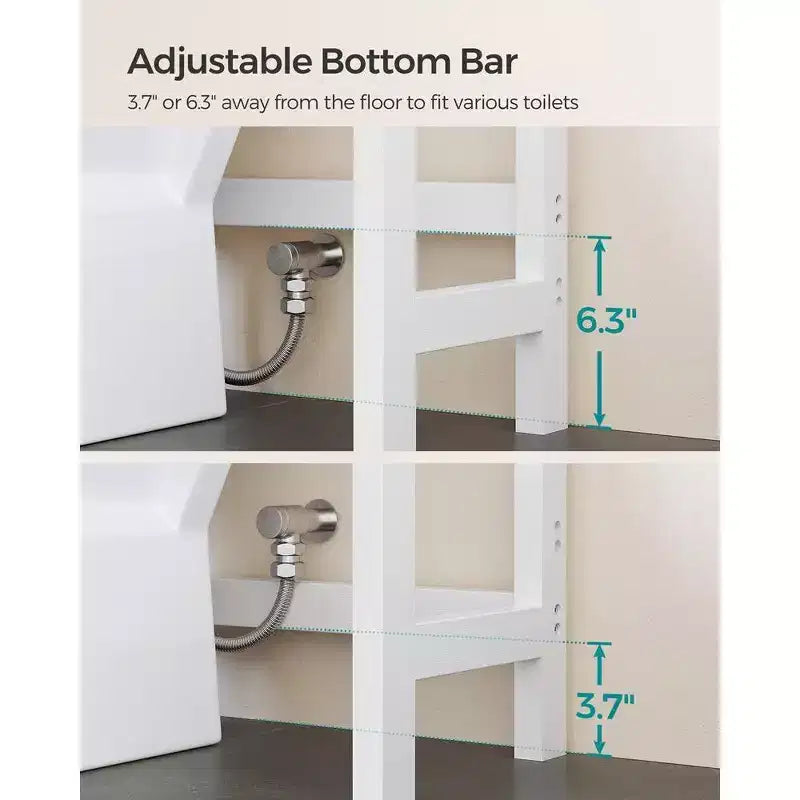 SONGMICS Scaffale sopra WC a 3 Ripiani, Mobiletto Bagno salvaspazio in Bambù
