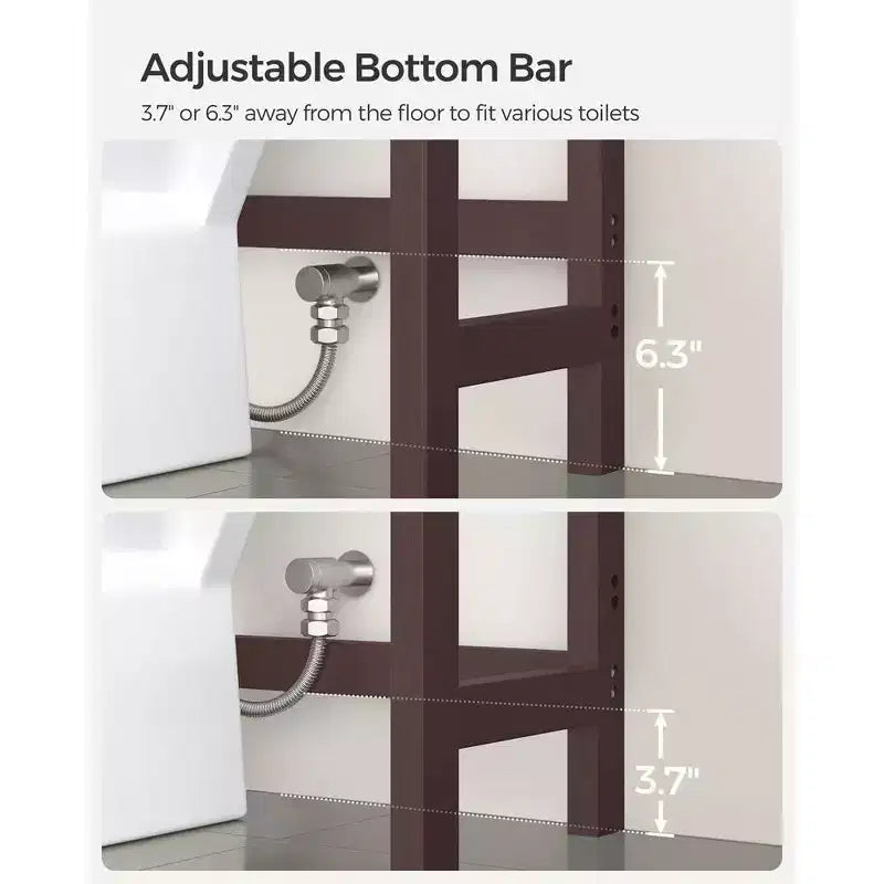 SONGMICS Scaffale sopra WC a 3 Ripiani, Mobiletto Bagno salvaspazio in Bambù