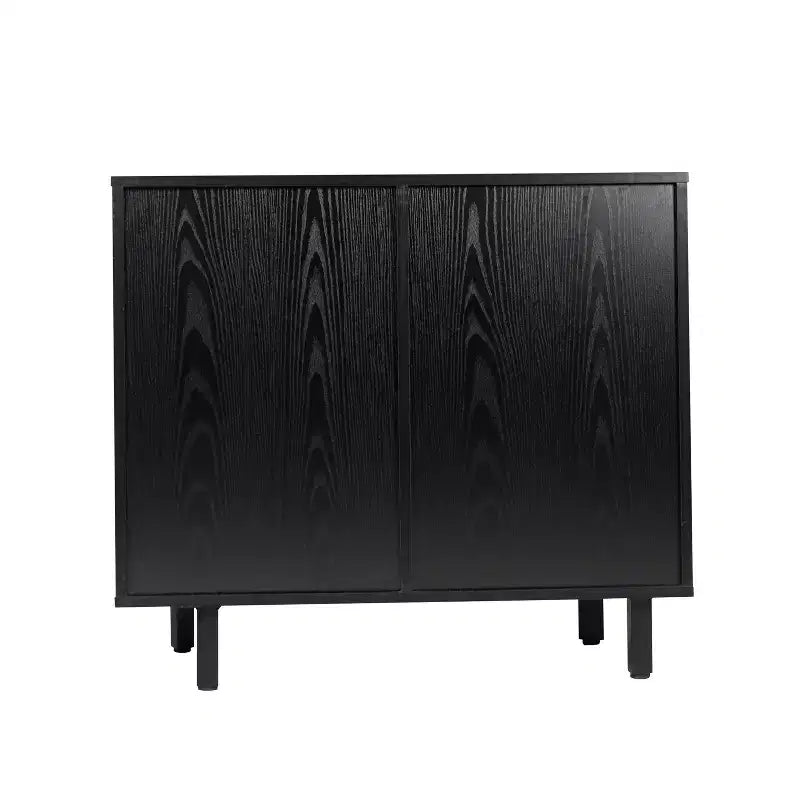 Mobile bar e credenza classici Emma and Oliver con armadietto a porta singola in stile shaker con portabicchieri sospeso e mensole aperte per bottiglie