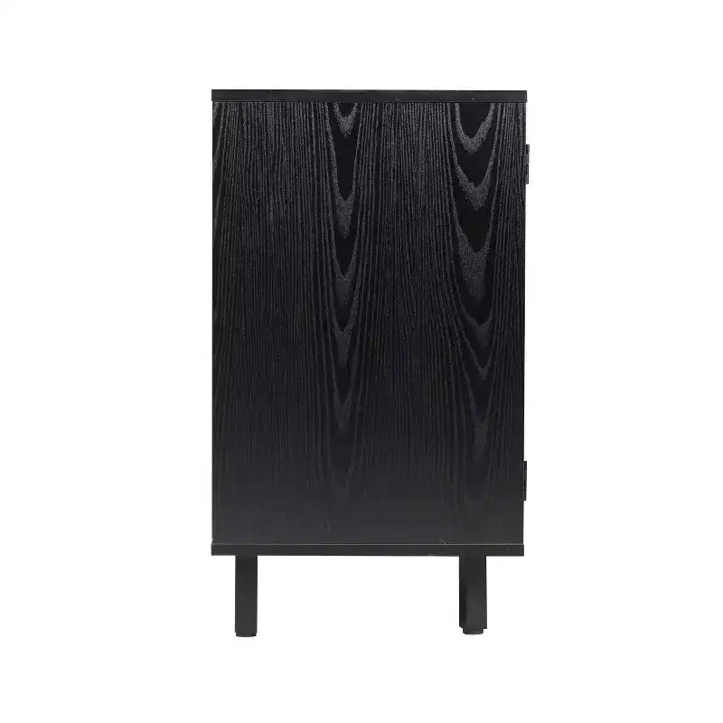 Mobile bar e credenza classici Emma and Oliver con armadietto a porta singola in stile shaker con portabicchieri sospeso e mensole aperte per bottiglie