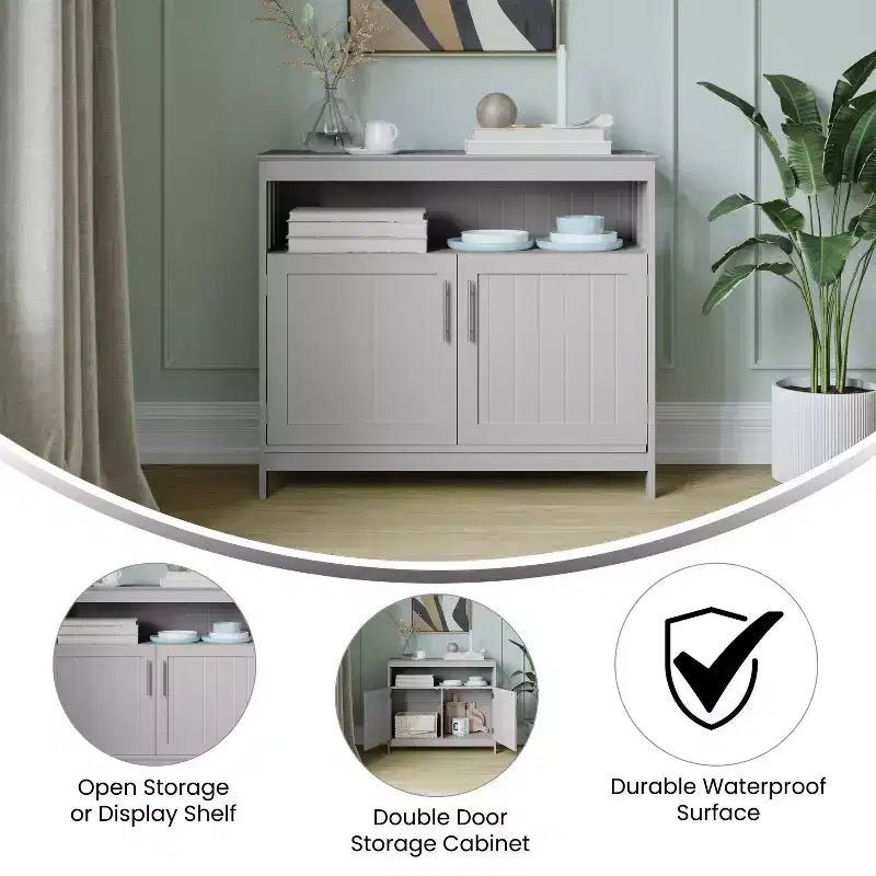 Merrick Lane Buffet e credenza con mobiletto e mensola superiore