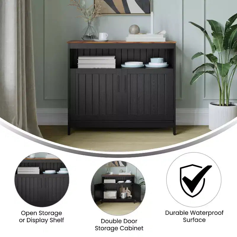 Merrick Lane Buffet e credenza con mobiletto e mensola superiore