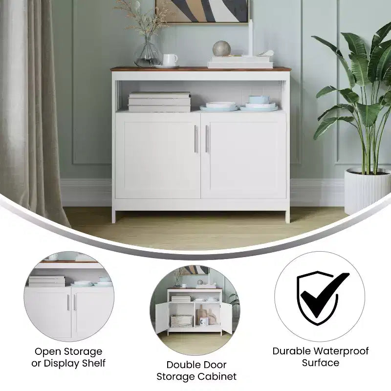 Merrick Lane Buffet e credenza con mobiletto e mensola superiore