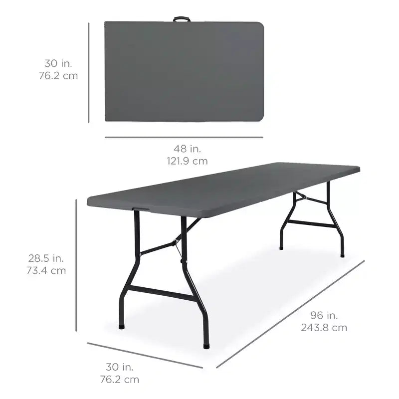 Best Choice Products Tavolo Pieghevole in Plastica da 2,4m, Portatile per Interni ed Esterni Resistente con Maniglia, Blocco per Picnic