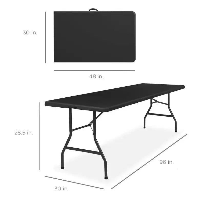 Best Choice Products Tavolo Pieghevole in Plastica da 2,4m, Portatile per Interni ed Esterni Resistente con Maniglia, Blocco per Picnic