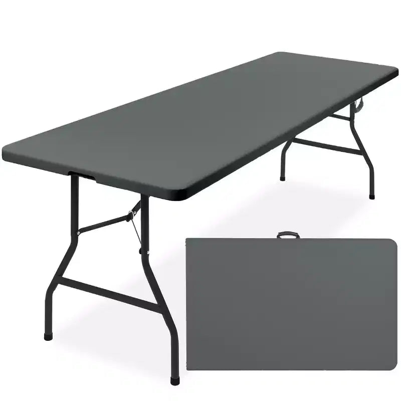 Best Choice Products Tavolo Pieghevole in Plastica da 2,4m, Portatile per Interni ed Esterni Resistente con Maniglia, Blocco per Picnic
