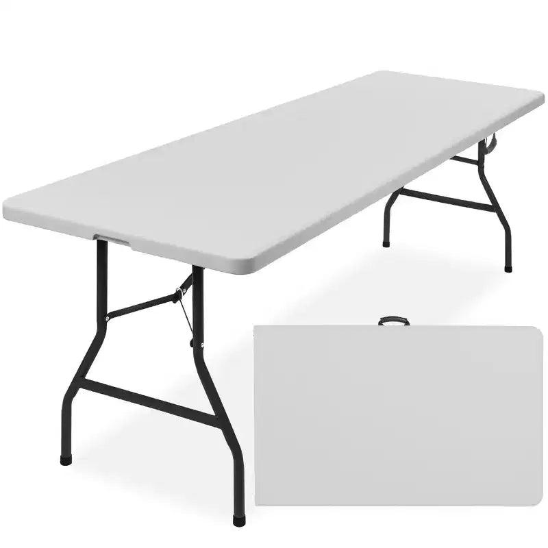 Best Choice Products Tavolo Pieghevole in Plastica da 2,4m, Portatile per Interni ed Esterni Resistente con Maniglia, Blocco per Picnic