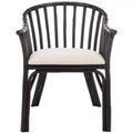 Gino Arm Chair - SEA4017A - Dark Brown/White - Safavieh