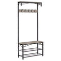 VASAGLE Shoe Bench Rack, 3-Tier Storage Shelf Industrial Accent Furniture with Steel Frame, 12.6 x 31.5 x 70.3 Inches