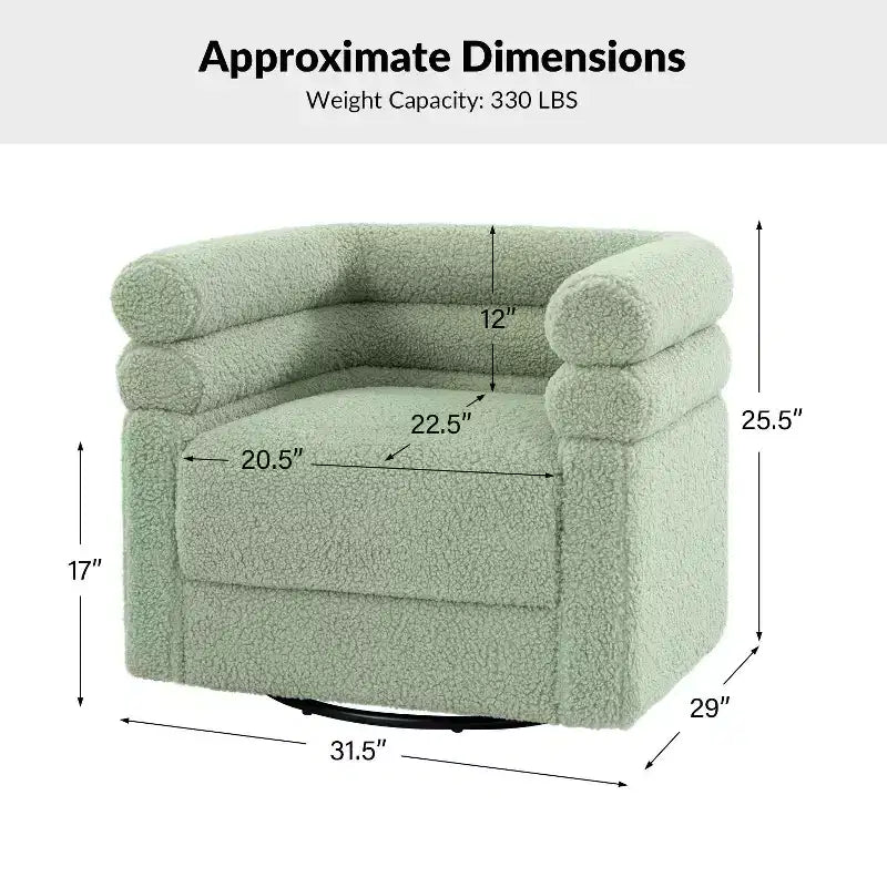 Poltrona girevole moderna Arturo con un cuscino|ART OF LIVING DESIGNS-SAGE