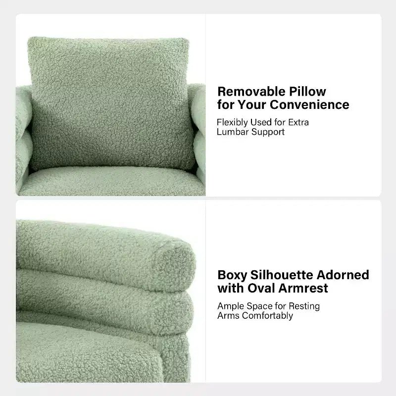 Poltrona girevole moderna Arturo con un cuscino|ART OF LIVING DESIGNS-SAGE