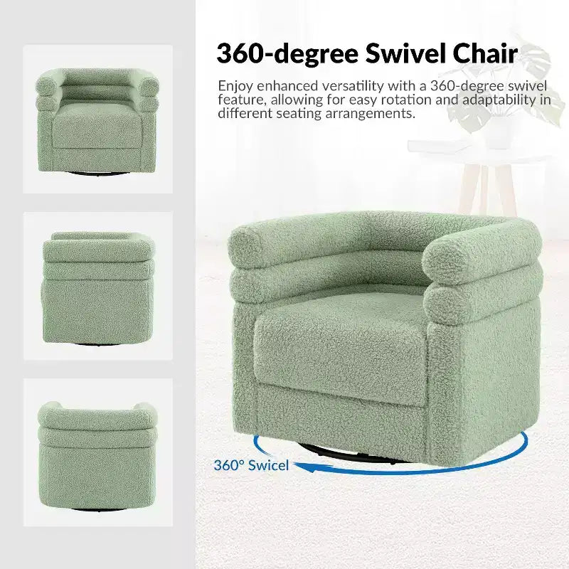 Poltrona girevole moderna Arturo con un cuscino|ART OF LIVING DESIGNS-SAGE