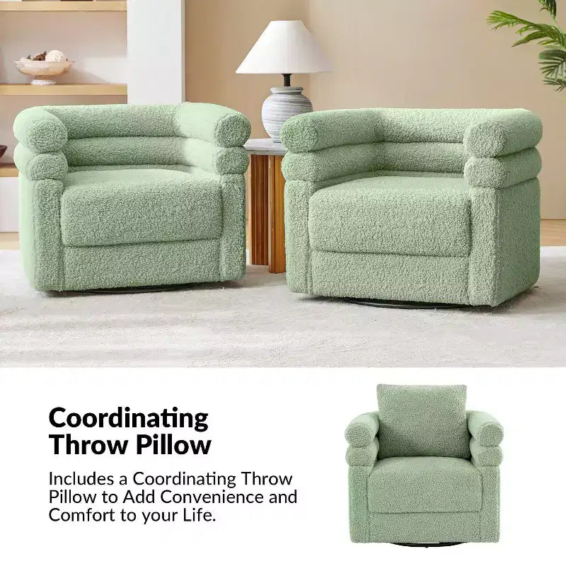 Poltrona girevole moderna Arturo con un cuscino|ART OF LIVING DESIGNS-SAGE