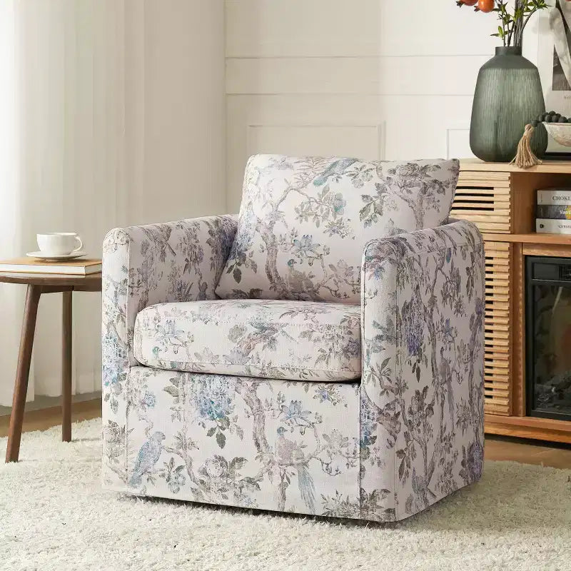 Poltrona girevole Cedric moderna sfoderabile|HULALA HOME