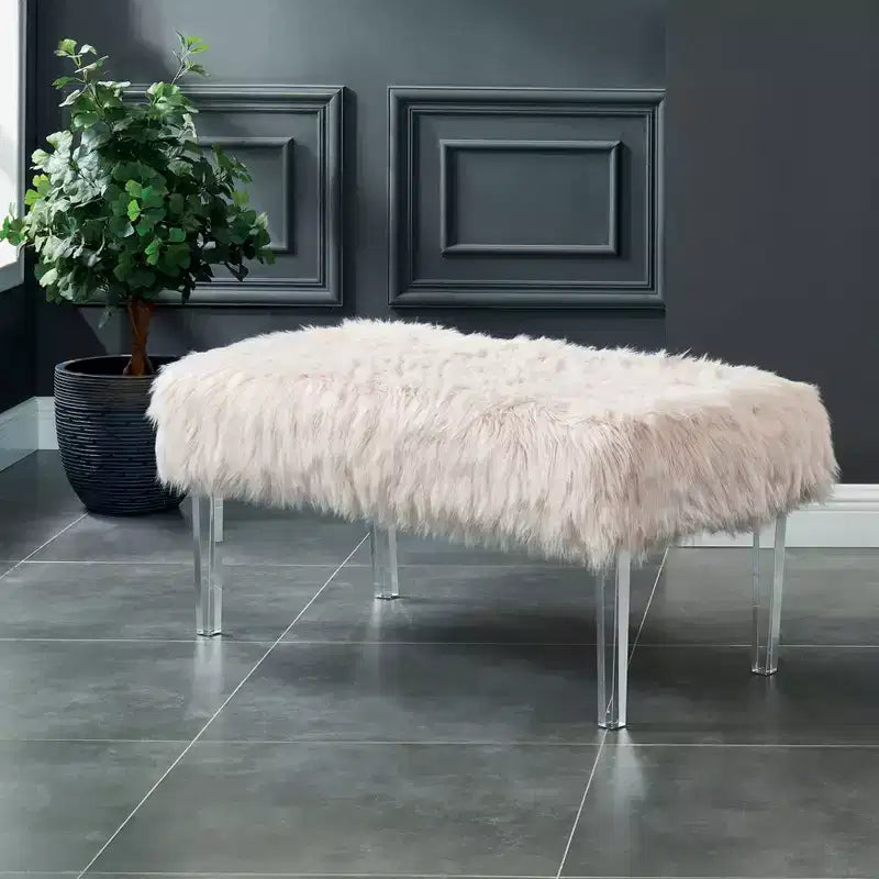 Panca 42" Korbin in finta pelliccia effetto glamour - HOMES: Inside + Out