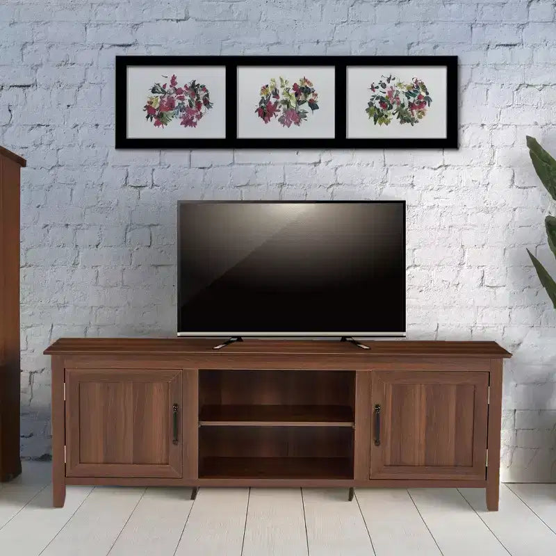 Mobile TV con Consolle, Mobiletto Contenitore per Media e Intrattenimento per Home Theater, Camera da Letto, Soggiorno, supporta TV fino a 50 kg