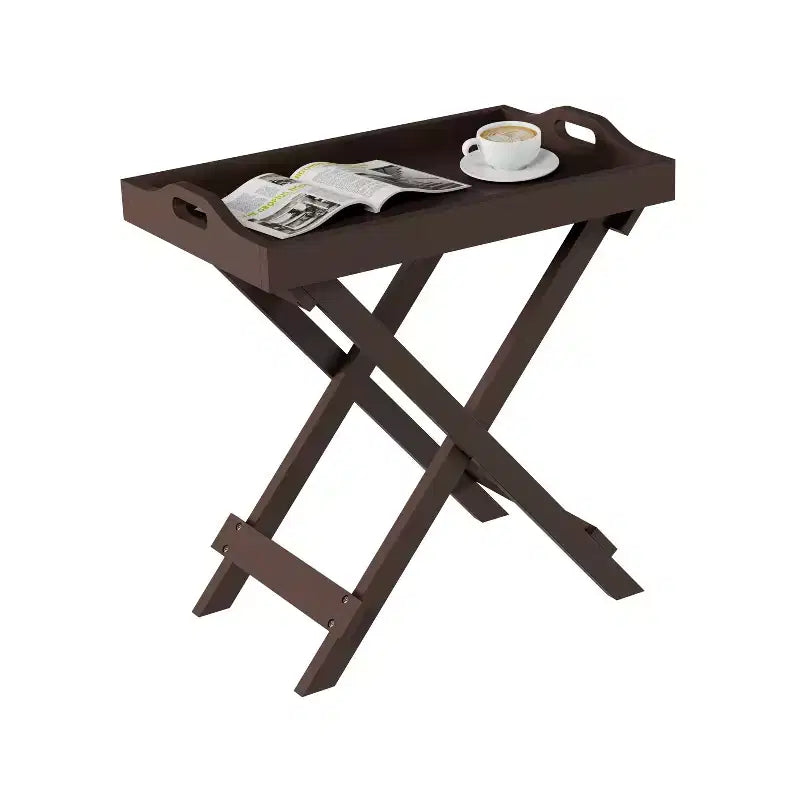 Tavolino pieghevole Hasting Home - Tavolino moderno portatile in legno con vassoio superiore rimovibile