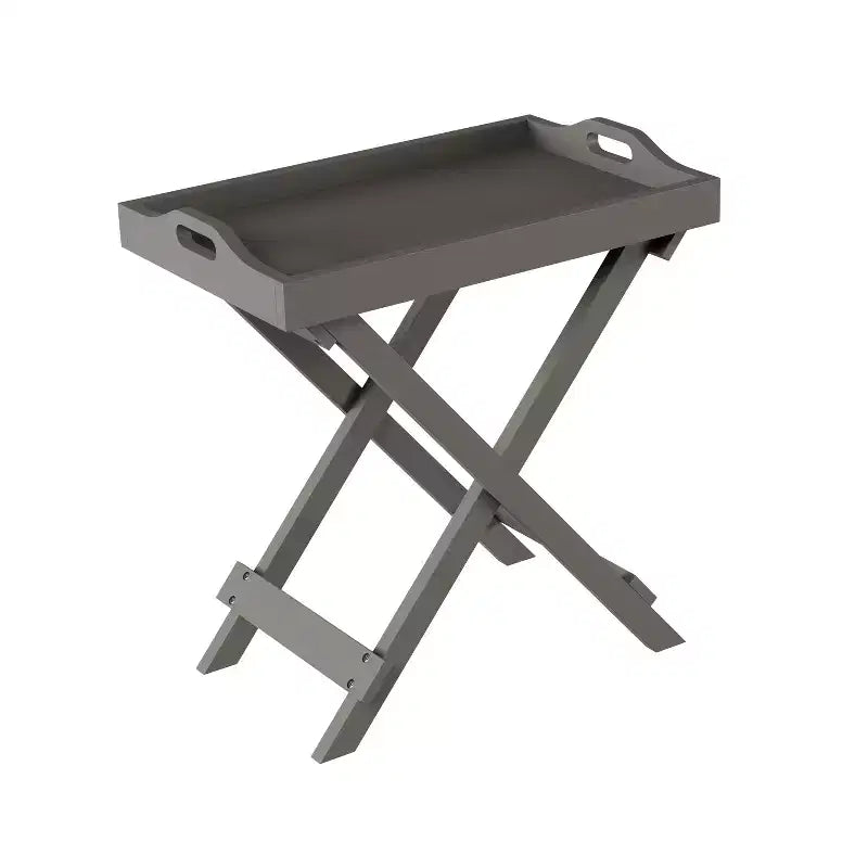 Tavolino pieghevole Hasting Home - Tavolino moderno portatile in legno con vassoio superiore rimovibile