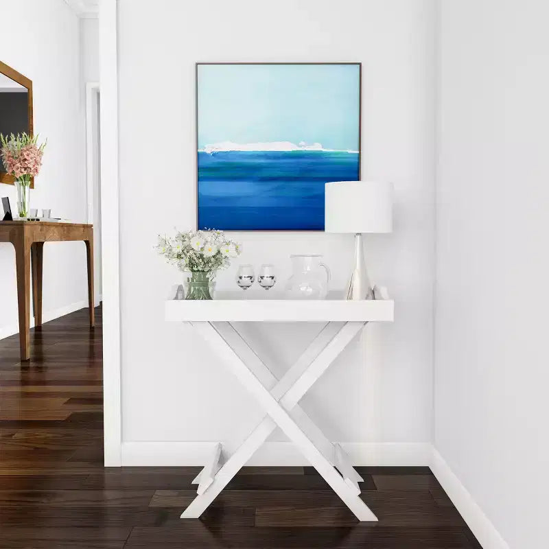 Tavolino pieghevole Hasting Home - Tavolino moderno portatile in legno con vassoio superiore rimovibile
