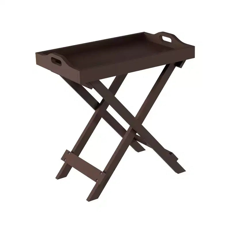 Tavolino pieghevole Hasting Home - Tavolino moderno portatile in legno con vassoio superiore rimovibile