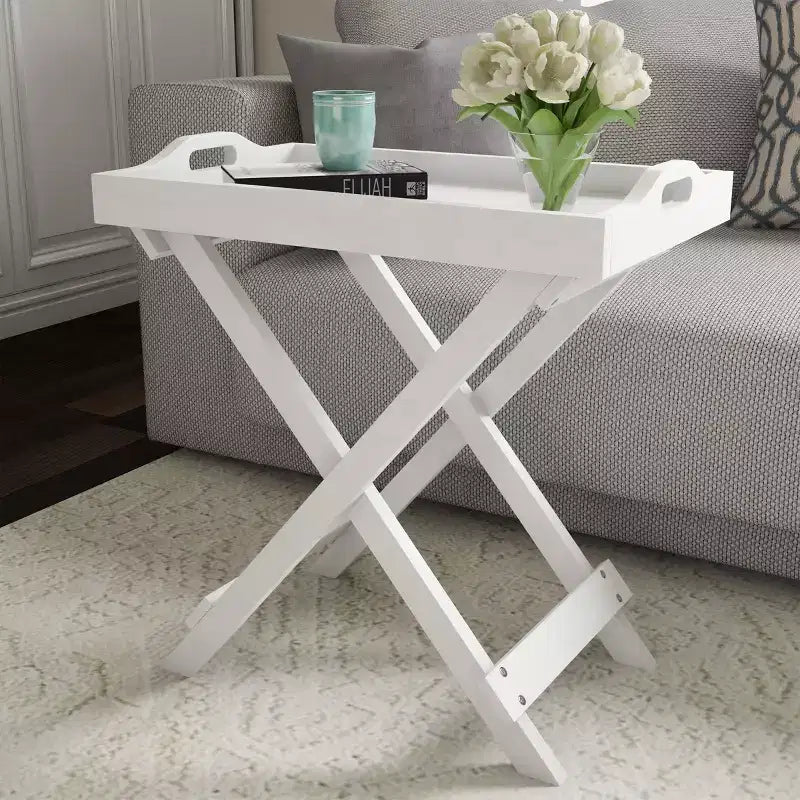 Tavolino pieghevole Hasting Home - Tavolino moderno portatile in legno con vassoio superiore rimovibile