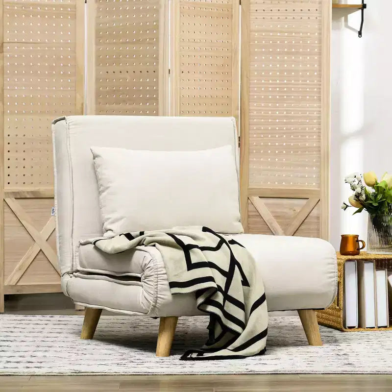 HOMCOM Sedia Letto Convertibile, Divano Letto 2 in 1 Multifunzione, Poltrona Letto con Schienale Regolabile per Salotto, Camera da Letto, Ufficio